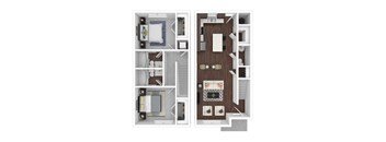 a floor plan of a two bedroom apartment