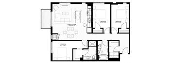 a black and white floor plan of a house
