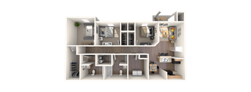 a floor plan of a 1 bedroom apartment