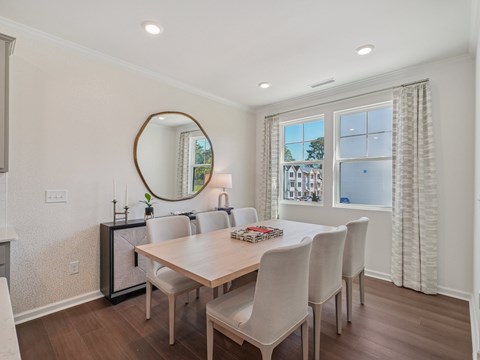 Bright dining area at The Maple Raleigh townhomes