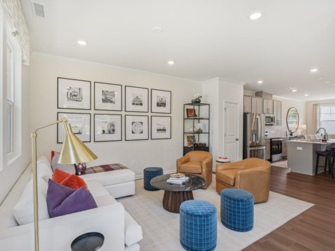 Spacious open-concept living room at The Maple townhomes in Raleigh NC