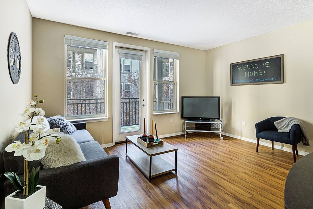 bright living room at Uptown Lake Apartments, Minneapolis, MN