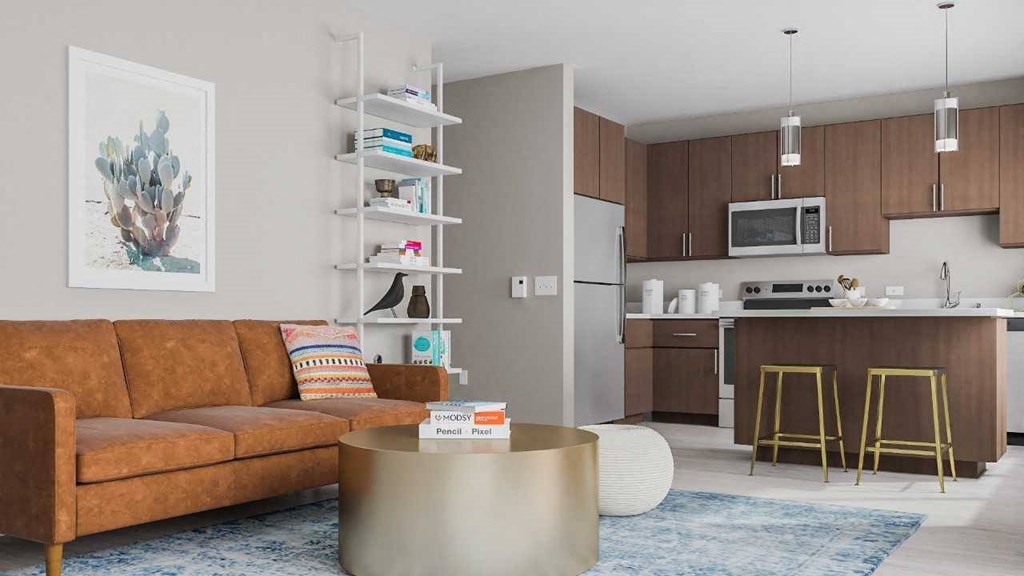 updated kitchen with stainless steel appliances