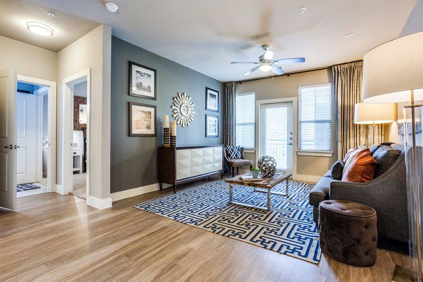 33Hundred Apartments in Austin Texas photo of living room with hardwood flooring