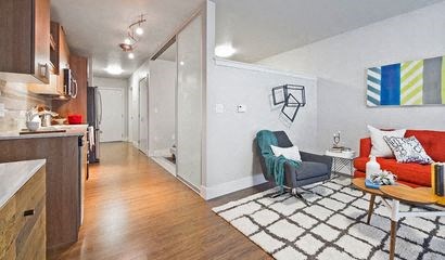 Living Area With Hallway at Astro Apartments, Seattle, WA