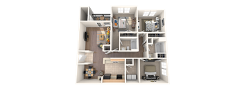 a floor plan of a 3 bedroom apartment