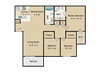 AYA 3 Bedroom 2 Bath Floor Plan