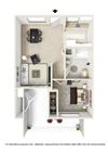 1 Bed - 1 Bath |623 sq ft floorplan 1 Bed - 1 Bath |623 sq ft floorplan