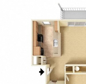 1 Bed - 1 Bath |535 sq ft floorplan 1 Bed - 1 Bath |535 sq ft floorplan