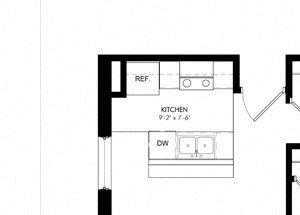Two Bedroom One Bathroom Floor Plan Two Bedroom One Bathroom Floor Plan at Cosmopolitan Apartments, Minnesota, 55101