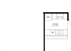 1 Bed 1 Bath Floor Plan 1 Bed 1 Bath Floor Plan at Cosmopolitan Apartments, Saint Paul, Minnesota