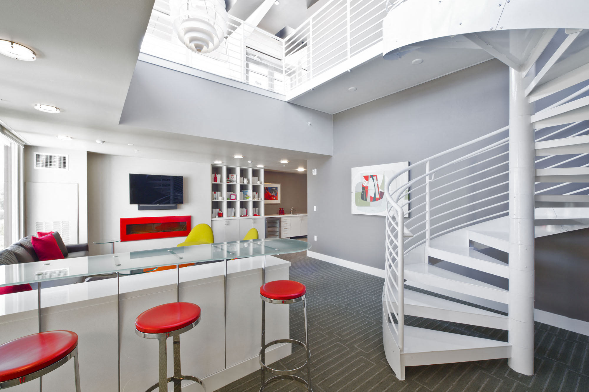 Clubhouse-full kitchen with bar area at Astro Apartments, Seattle
