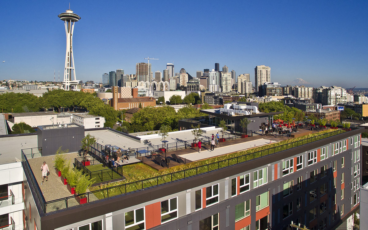 City-aerial view at Astro Apartments, Seattle, WA, 98109