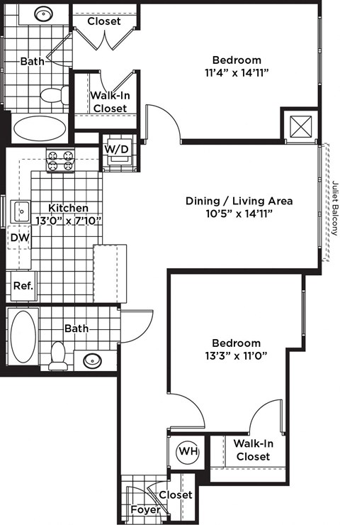 a floor plan of a small house with a kitchen and a living room