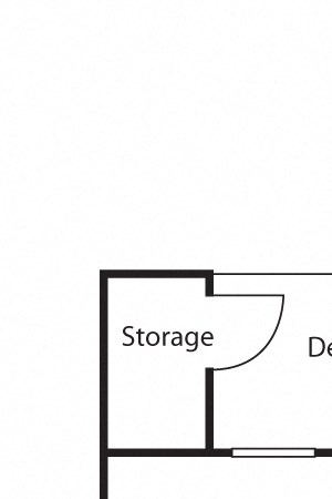 1 Bed - 1 Bath, 853 sq ft floorplan