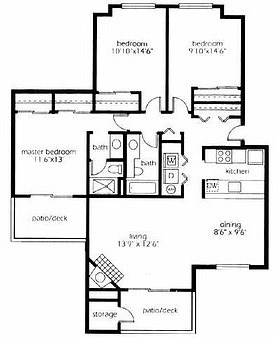 3 Bed - 2 Bath |1200 sq ft 3 Bed - 2 Bath |1200 sq ft