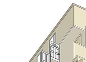 3 Bed 1 Bath, 920 square feet floor plan