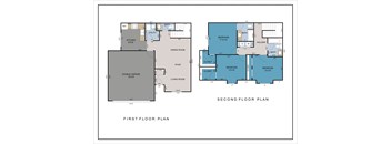 A floor plan of a house with a first and second floor.