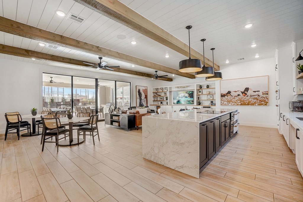 the preserve at ballantyne commons open concept living room and kitchen