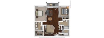 Biloxi_MS_Apartment_Oceanaire_2 bedroom 2 bath 3D Furnished