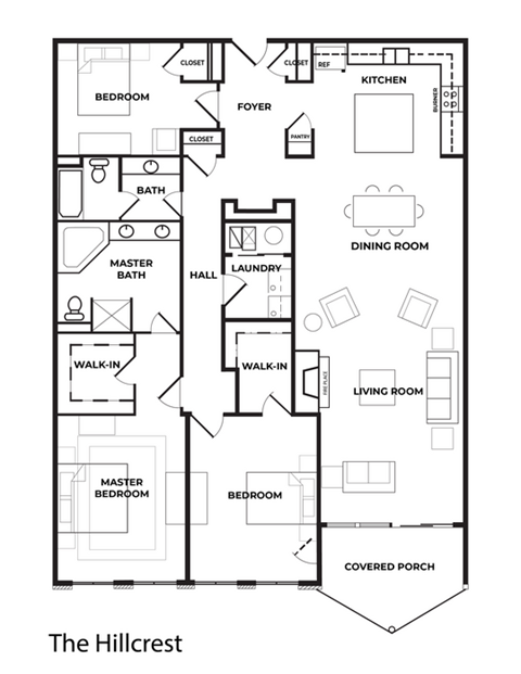 the floor plan of the hillcrest