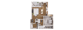 1 bedroom/1 bath floorplan at Zerzura Apartment Las Vegas Nevada