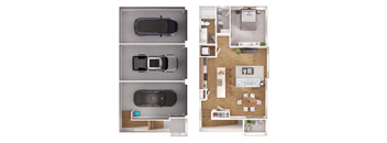 1 bedroom/1 bath floorplan at Zerzura Apartment Las Vegas Nevada