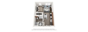 this is a 3d floor plan of a 1 bedroom apartment at the biltmore apartments
