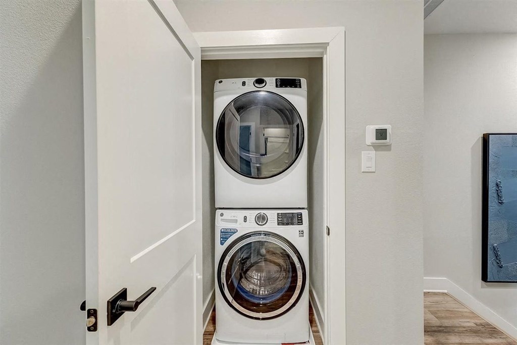 a washer and dryer in a laundry room