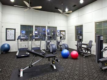 Two 24-hour athletic centers feature cardio, free weights and yoga room
