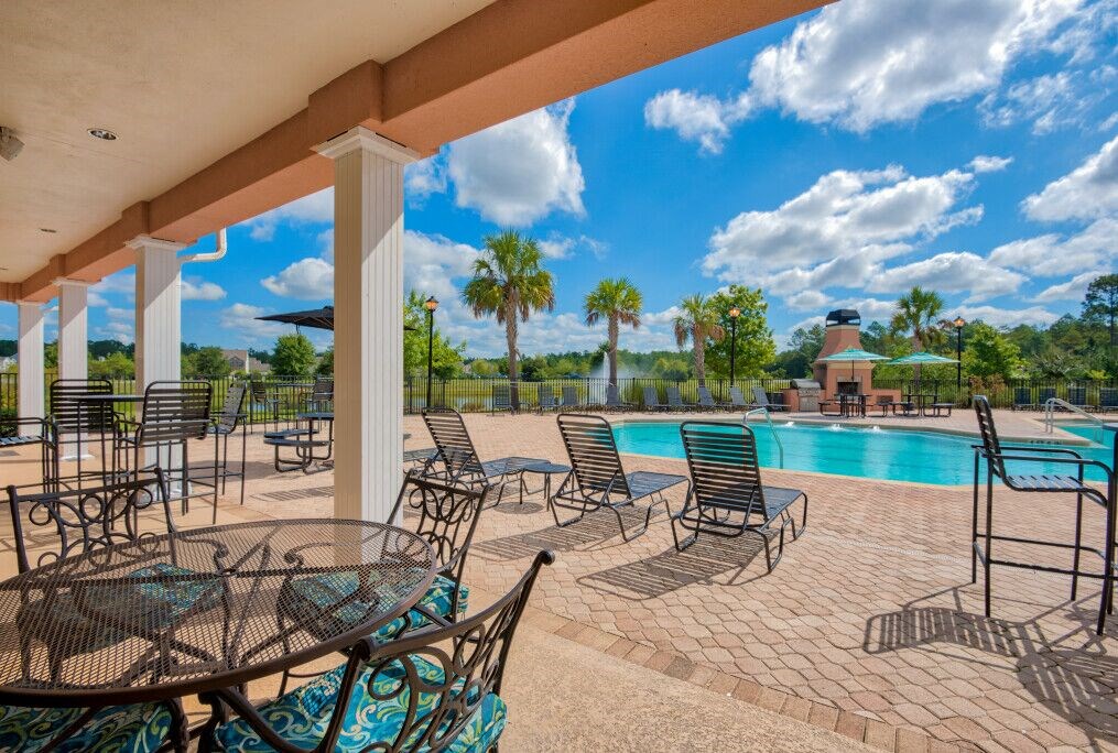 Apartments in Hinesville for Rent – Tattersall Village - pool and seating area