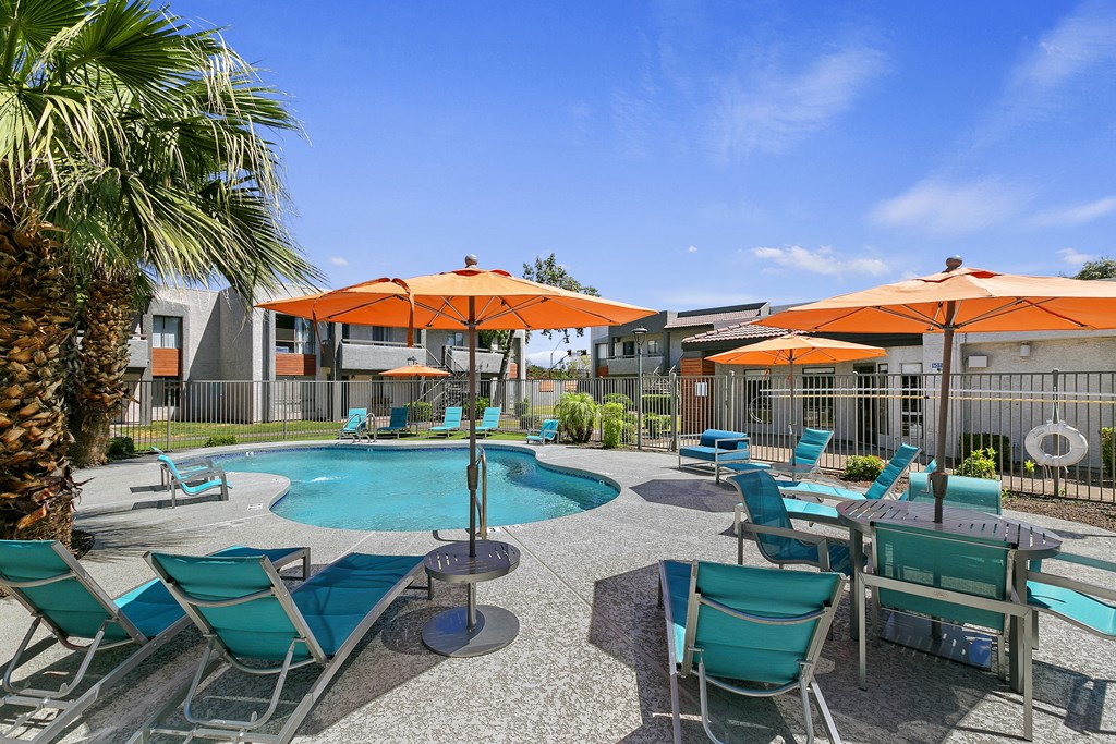 Apartments for Rent in Glendale, AZ-Ardella on 67th- Pool with Lounge Seating
