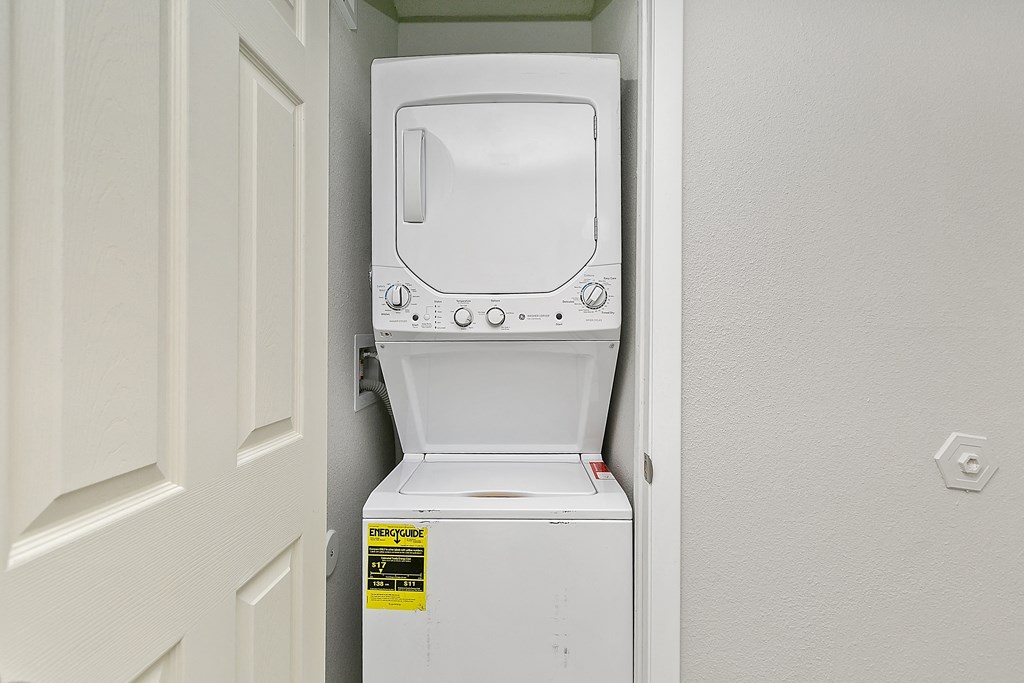 Glendale Apartments for Rent-Ardella on 67th- Laundry Nook with Stacked Washer & Dryer