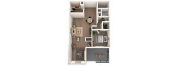 Whitney Manor Apartments in Gretna, LA photo of one bedroom floorplan 832 Square Feet.