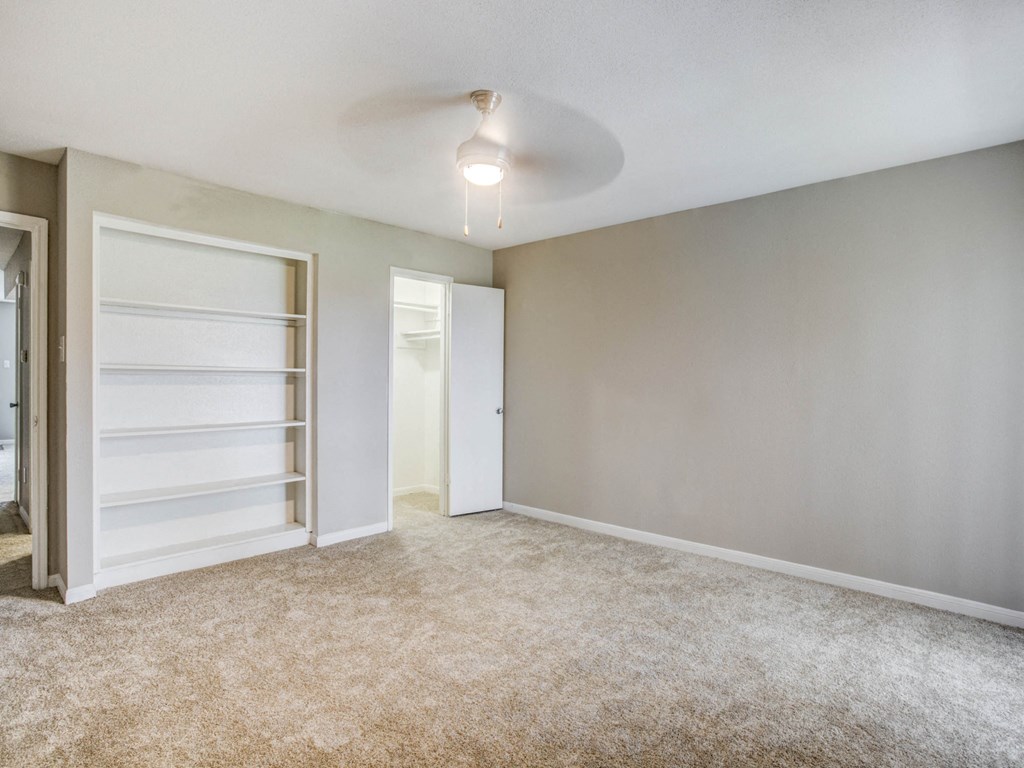 living room with bookcase