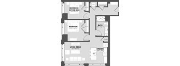 a floor plan of a bedroom apartment