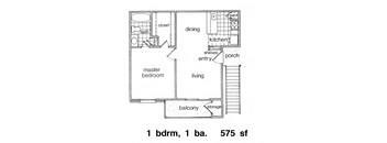 1BR/1BA 575 sq. ft.