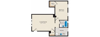 a floor plan of a home with a bedroom and a living room