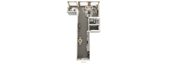 a floor plan of a one bedroom apartment
