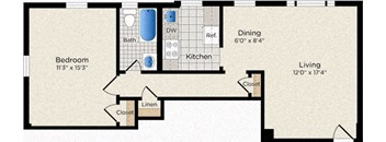 the floor plan of a home with a garage and a living room