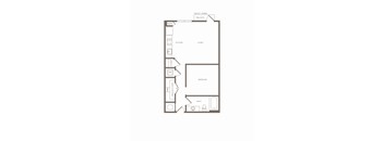 A floor plan of a house layout with labeled rooms.