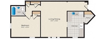 a floor plan of a home with a garage and a kitchen and a living room