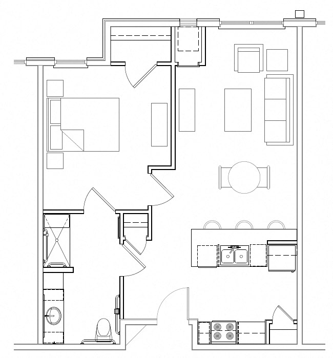 1 Bed - 1 Bath |725 sq ft 1x1 floorplan