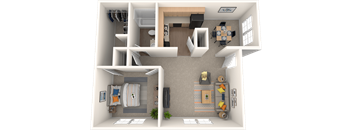 The Marley at Trout River Apartments in Jacksonville_FL_1 bedroom 1 bath floor plan