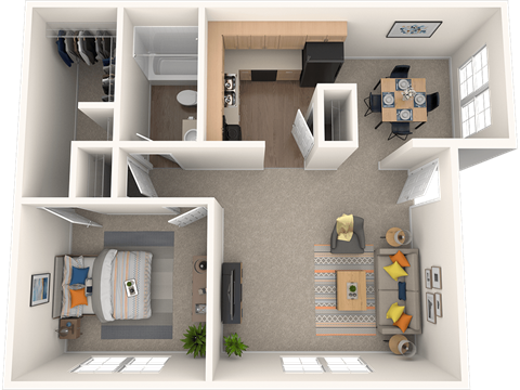 The Marley at Trout River Apartments in Jacksonville_FL_1 bedroom 1 bath floor plan