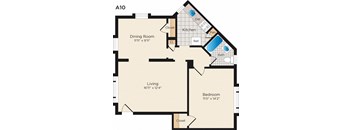 a floor plan of a house with a living room and a dining room
