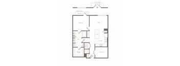 A floor plan of a home with a balcony, pantry, and a flex room.