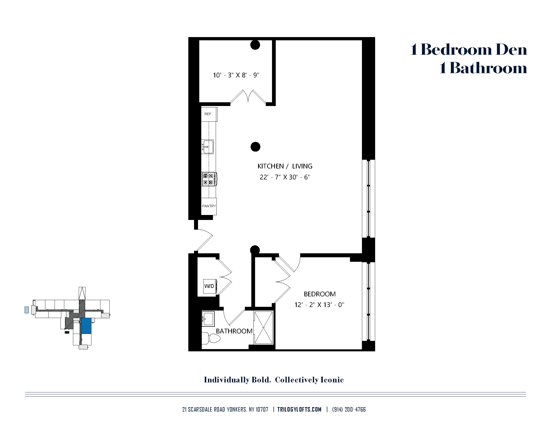 A floor plan of a bedroom and bathroom layout.