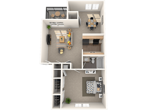 The Marley at Trout River Apartments in Jacksonville_FL_1 bedroom 1 bath floor plan
