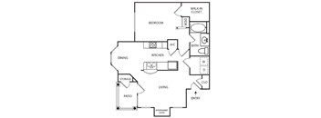 A black and white image of a floor plan for a home.
